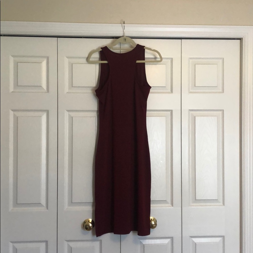A New Day Maroon Cotton Midi Dress - Bodycon Fit - Picture 2 of 7